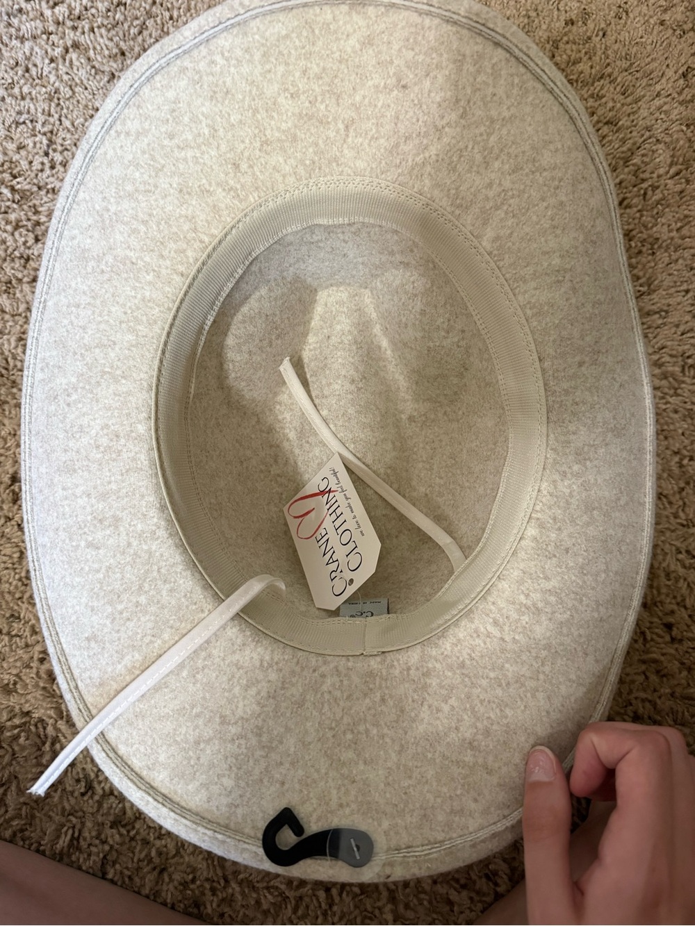 NWT CC Rope Rhinestone Felt Cowboy Hat in Heather Oatmeal - Picture 4 of 6